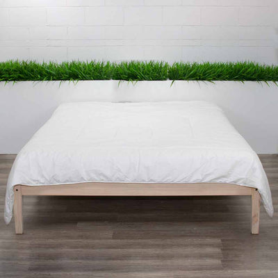 Organic Wool Duvet on Bed Frame